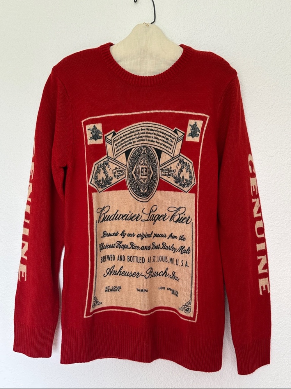 Budweiser Red Crewneck Sweater